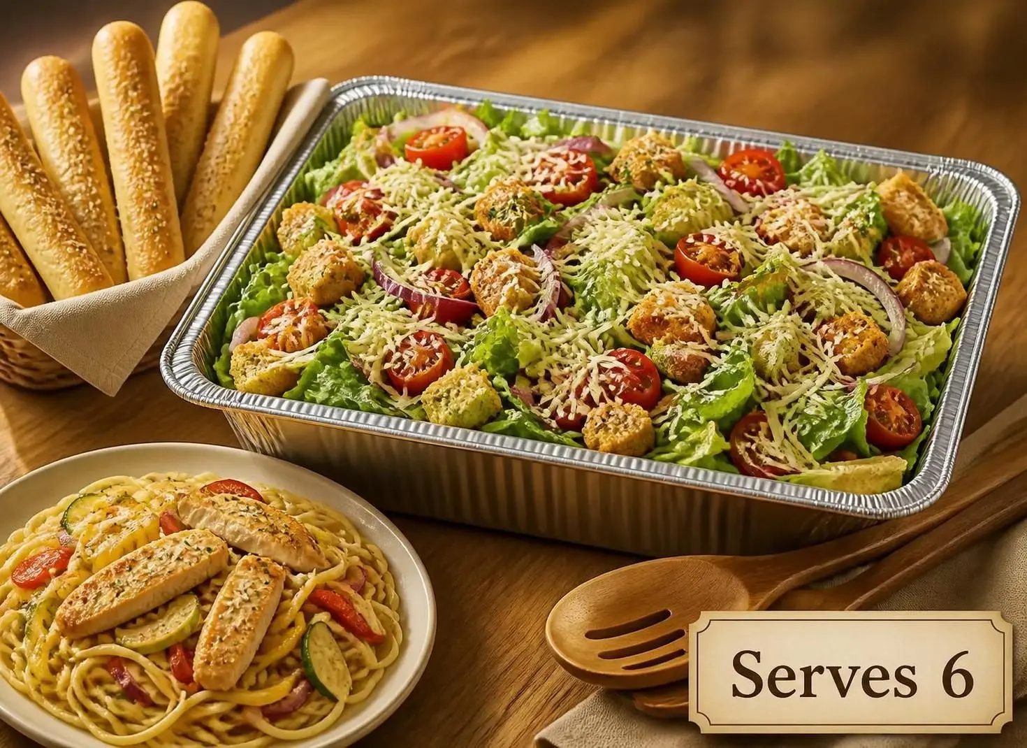 Jumbo House Salad With 12 Breadsticks (Serves 6)