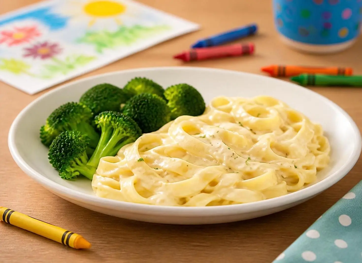 Kids Alfredo Sauce with Choice of Pasta (V)