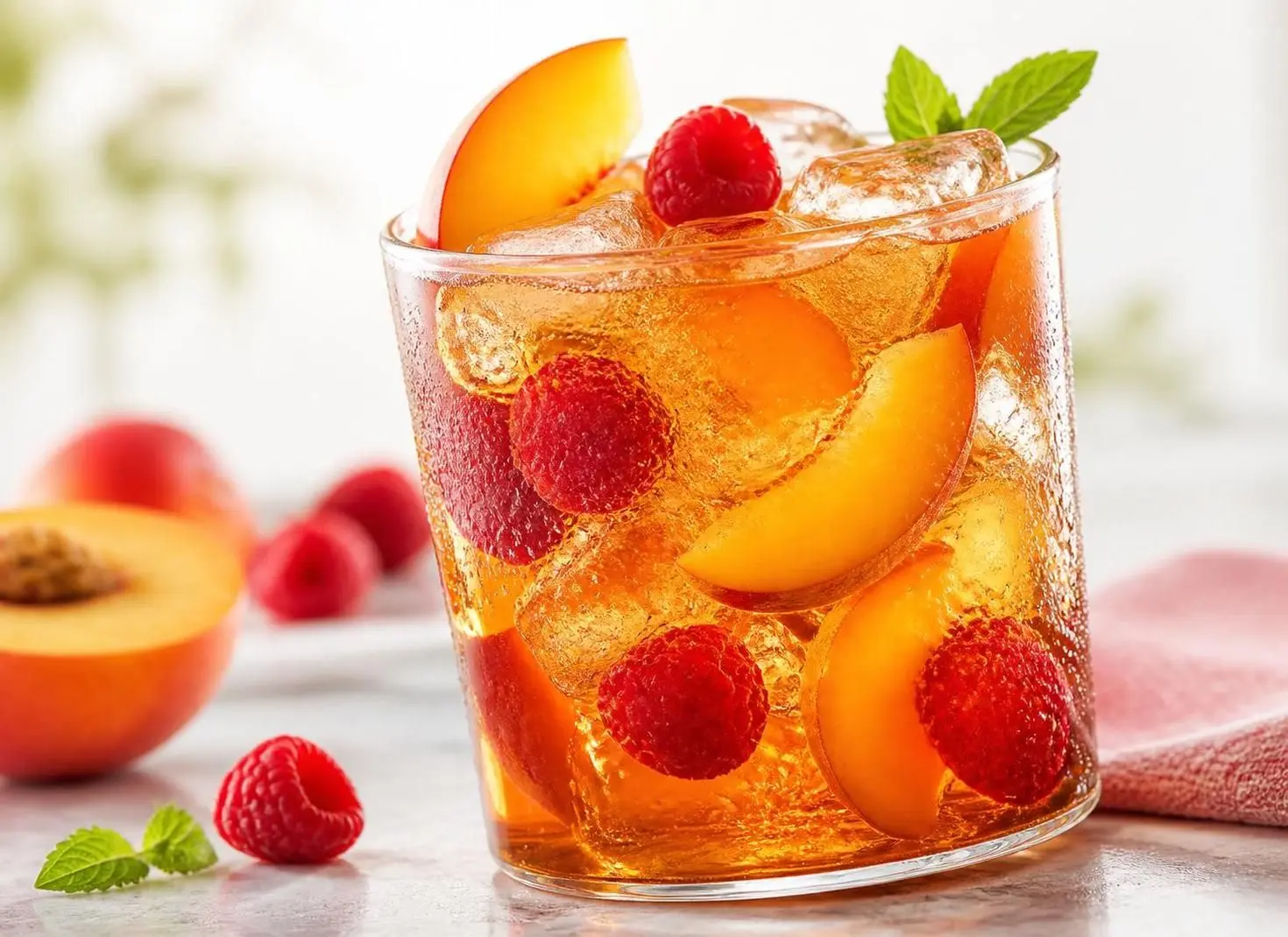 Peach-Raspberry Iced Tea