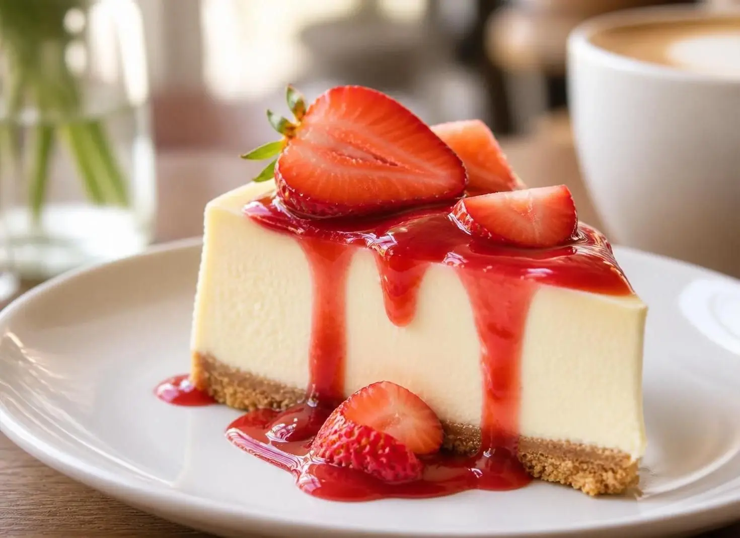 Sicilian Cheesecake with Strawberry Topping (V)