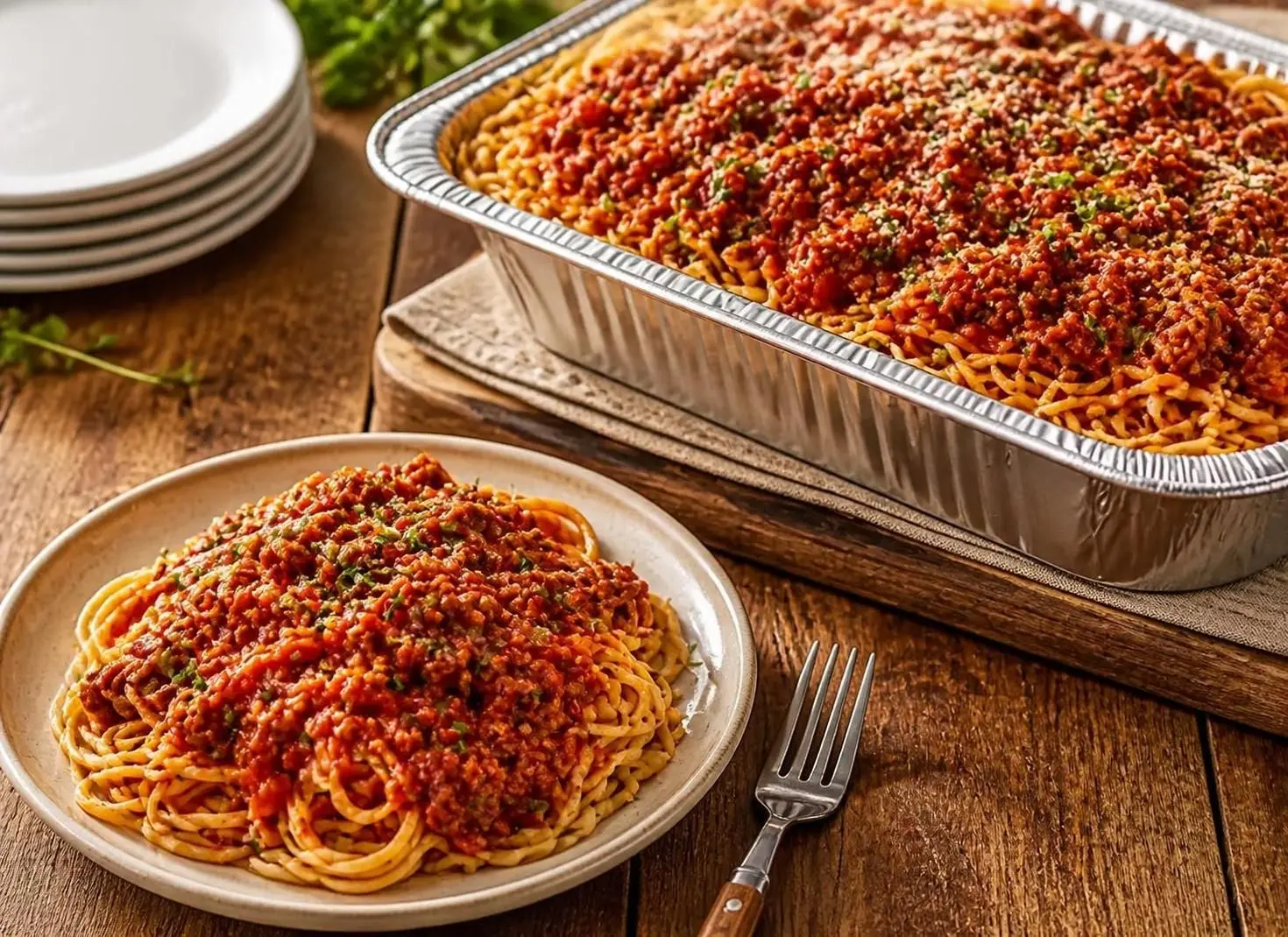 Spaghetti with Meat Sauce (Serves 4 – 6)