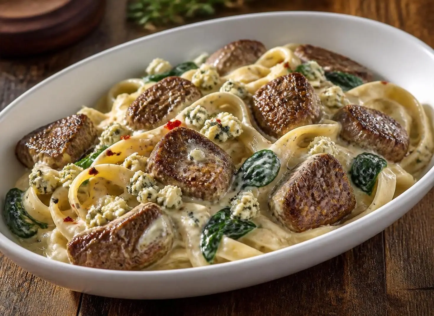 Steak Corgonzola Alfredo